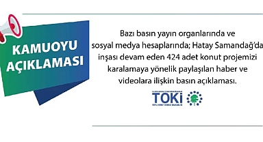 TOKİ'den Samandağ Konutları hakkında resmi açıklama