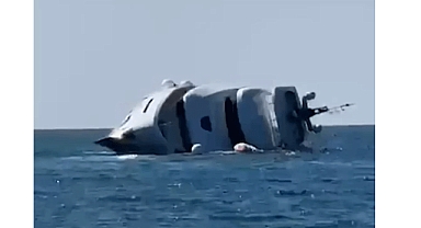 Zonguldak'ta 40 milyon liralık lüks yat denize indirildikten 15 dakäka sonra battı