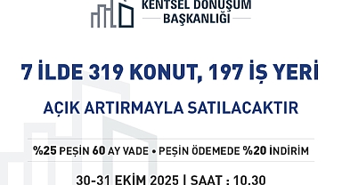 Kentsel Dönüşüm Başkanlığı 7 ilde 319 konut ve 197 iş yerini açık artırmayla satışa çıkarıyor