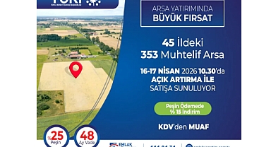 TOKİ’den büyük arsa fırsatı: 45 ilde 353 muhtelif arsa 16-17 Nisan 2026’da açık artırmada 