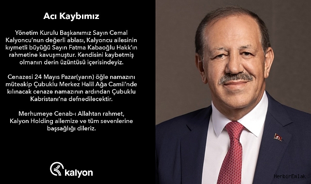 Cemal Kalyoncu’nun acı günü! Ablası Fatma Kabaoğlu hayatını kaybetti