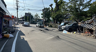 Japonya'da 7,1 büyüklüğündeki depremde köprü çöktü! Sürücüler yıkımı fark etmeden yollarına devam etti
